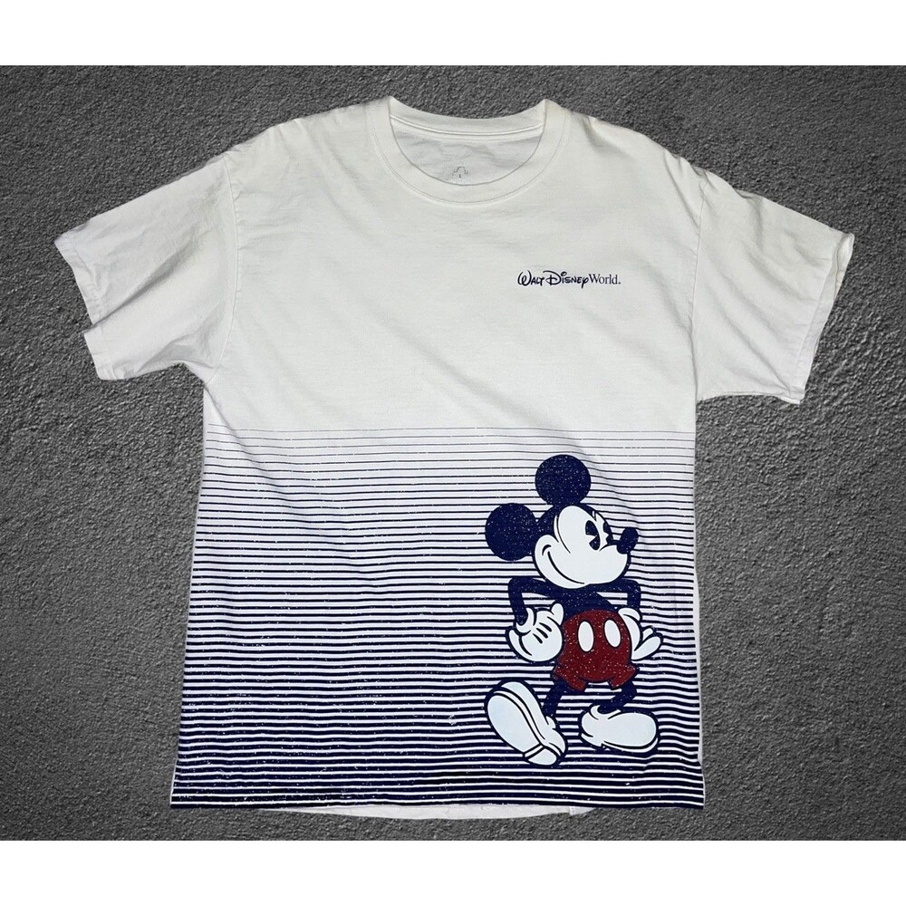 Disneyland Resort Hanes Mickey Mouse Tee Shirt Mens LG White Walt Disney World